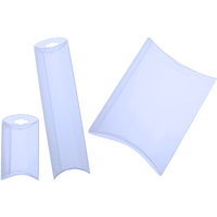 2 1/2" x 3/4" x 11 1/4" Clear Plastic Folding Pillow Boxes w/Hanger 100/Case