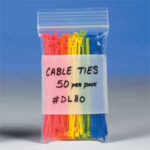 4" x 6" 4 Mil. Zip Top Poly Bags with White Stripes 1000/Case