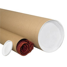 Mailing Tubes with Caps, Heavy Duty, Round, Kraft, 4 x 72, .125