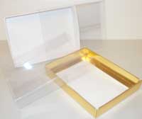 --CLEARANCE-- Clear Sleeve Gift Boxes with White Base (10 x 7 x 2") 48/Ctn