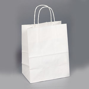 8 x 4 x 10 White Shopping Bag 250/Case