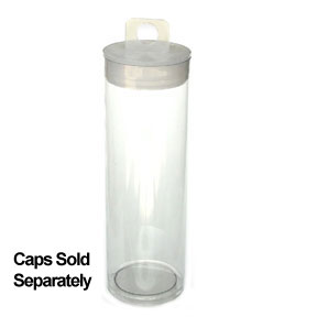 PACKAGE OF 25 ROUND CLEAR PLASTIC STORAGE TUBES 3" 
