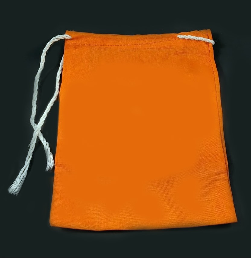 3 1/4" x 5" Fluorescent Orange Cotton Drawstring Bag 100/Case