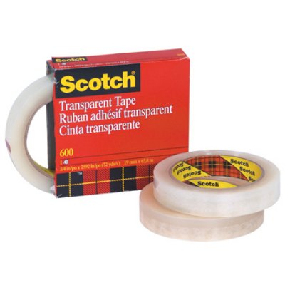 3/4" x 36 Yards Scotch 600 Transparent Tape 12 Rolls/Case