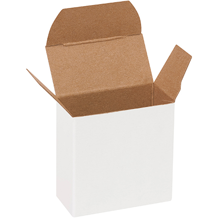 2 1/8 x 1 1/16 x 2 1/8 White Folding Carton 1000/Case
