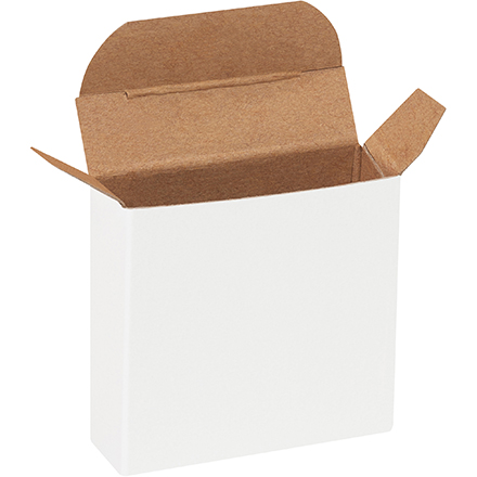 2 5/8  x 3/4  x 2 5/8  White Folding Carton 1000/Case