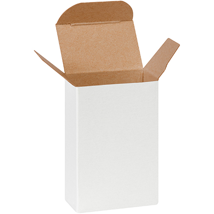 2 x 1 1/4 x 3 White Folding Carton 1000/Case