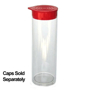Pack of 25 Round Clear Plastic Storage Tubes 6" 