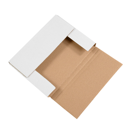 11 1/8" x 8 5/8" x 1" White Easy-Fold Mailers 50/Bundle