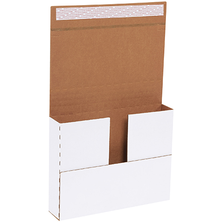 11 1/8 x 8 5/8 x1/2,1,1 1/2,2 White Self-Seal Bookfolds 25/Bundle