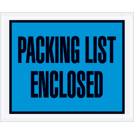 4.5" x 5.5" Blue Full Face "Packing List Enclosed" Envelopes 1000/Case
