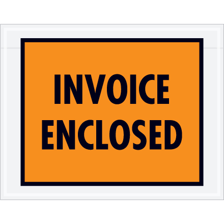 7" x 5.5" Orange Full Face "Invoice Enclosed" Envelopes 1000/Case