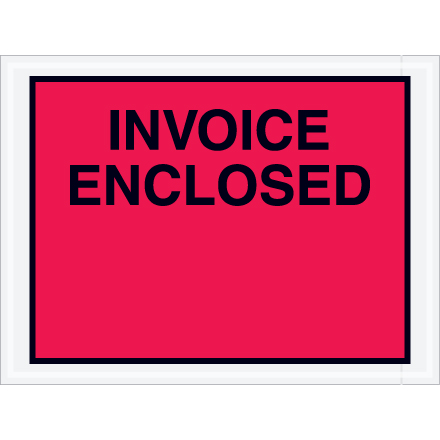 4.5" x 6" Red Full Face "Invoice Enclosed" Envelopes 1000/Case
