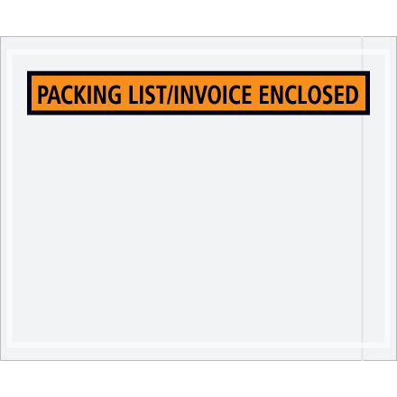 4 1/2" x 5 1/2" Orange "Packing List/Invoice Enclosed" Envelope 1000/Case