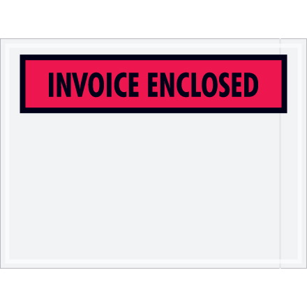 4 1/2" x 6" Red "Invoice Enclosed" Envelopes 1000/Case