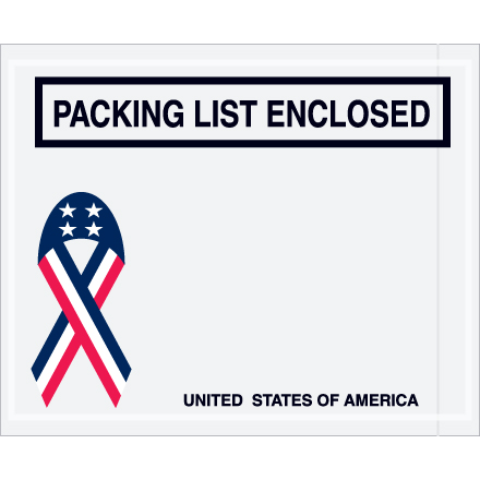4 1/2" x 5 1/2" Ribbon "Packing List Enclosed" Envelope 1000/Case