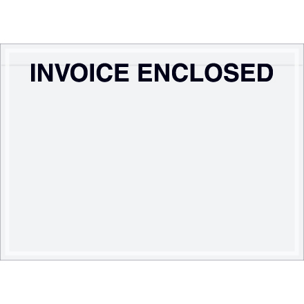 7" x 5" Clear "Invoice Enclosed" Envelopes 1000/Case