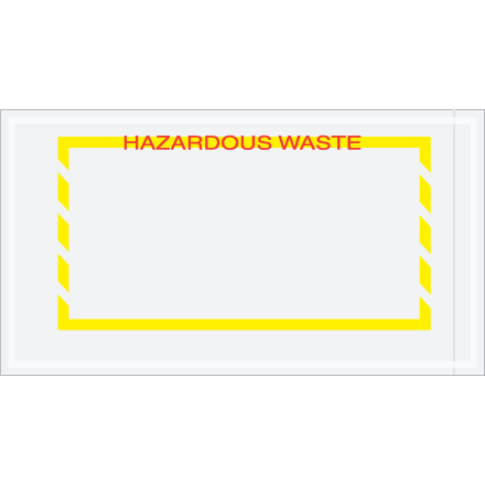 5 1/2" x 10" "Hazardous Waste" Yellow Border Envelope 1000/Case