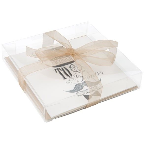 5 x 5 Crystal Clear Boxes, Stationery and Napkins