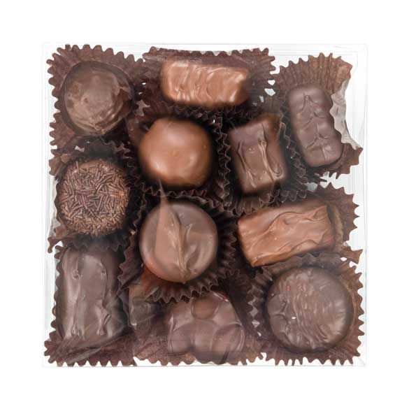 5 5/8" x 1" x 5 9/16" Chocolate Box with Insert (100 Pieces)