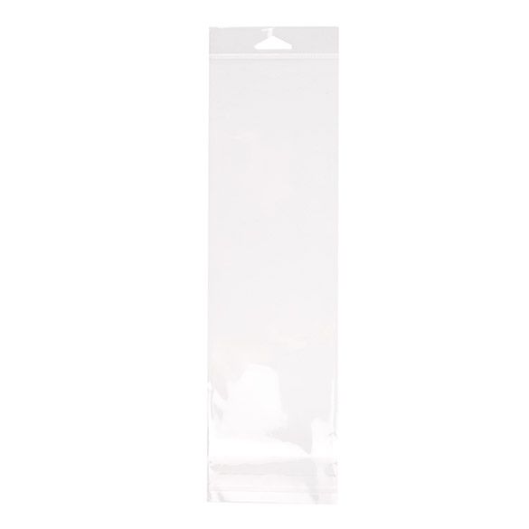 4 1/16" x 12 1/2" + Flap, Crystal Clear Hanging Bag (100 Pieces)