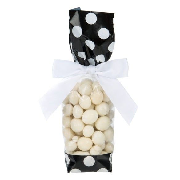 Printed Party Favor Bags - Black Top and Bottom [G2BK]