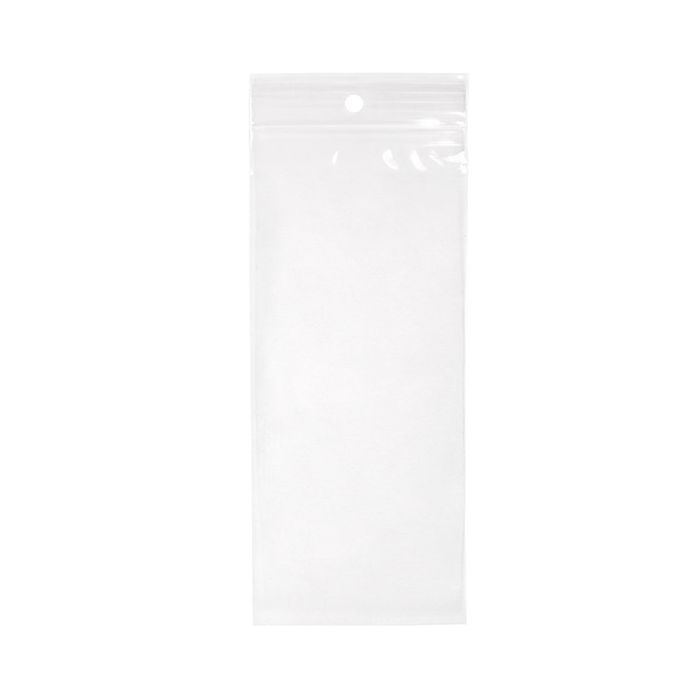 Buy Round Hang, Vent Hole Crystal Clear, 3x7, 2 mil IPP Zipper Bags