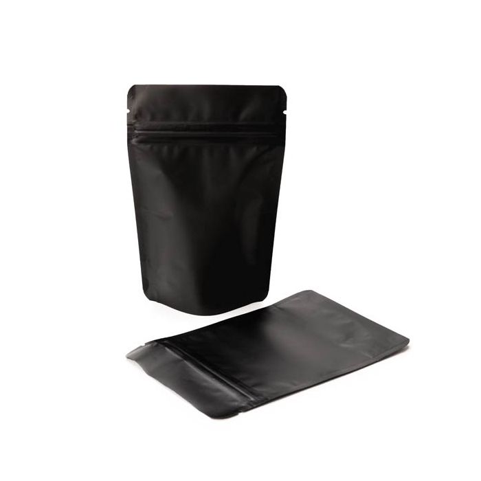 Matte Black Metallized Stand Up Zipper Pouch Bags 4 x 2 3/8 x 6 100 pack  ZBGM2MB