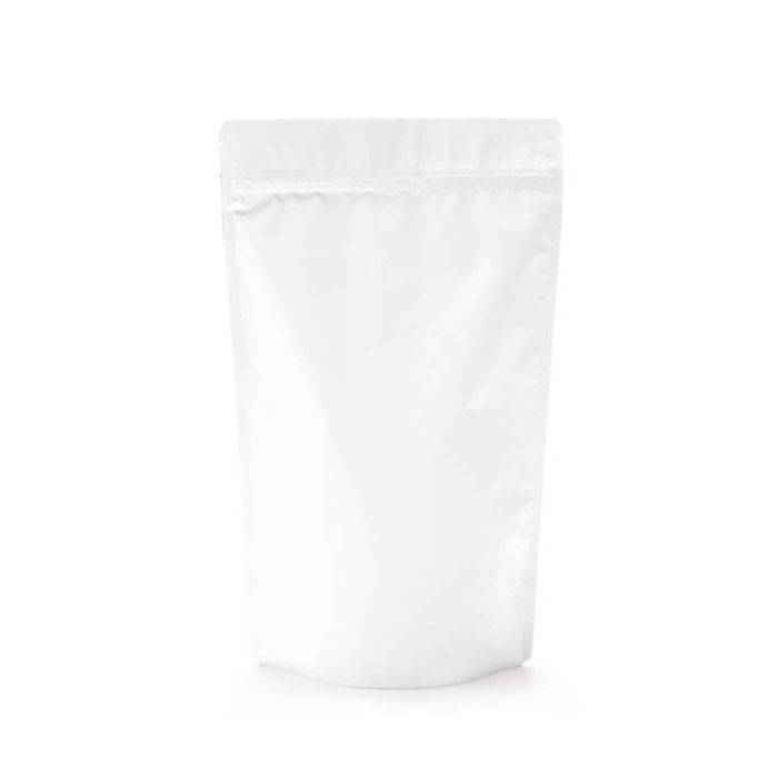 Matte White Metallized Stand Up Zipper Pouch Bags, 6 3/4" x 3 1/2" x 11 1/4" (100 Pack)