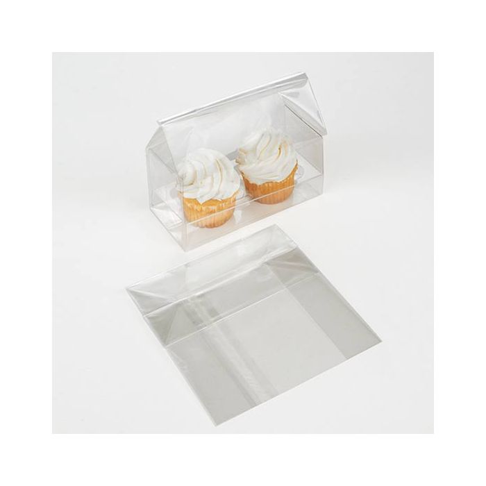 5" x 2 1/4" x 5" Double Mini Cupcake Bag Set (100 Sets)