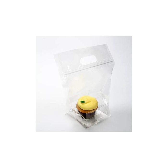 8" x 4 1/16" x 9" Zip Handle Cupcake Bags for Singles (100 Pieces)