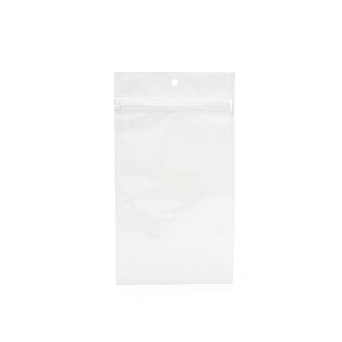 4" x 6 1/2" White Metallized Hanging Zipper Barrier Bags (100 Pieces)