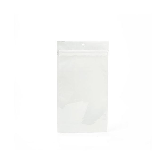 5" x 8 3/16" White Metallized Hanging Zipper Barrier Bags (100 Pieces)