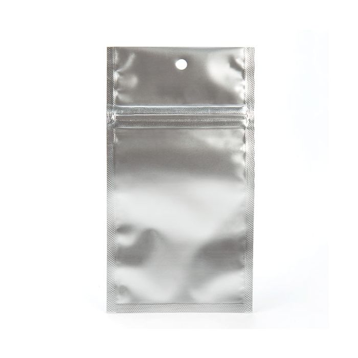 3" x 4 1/2" Silver Metallized Hanging Zipper Barrier Bags (100 Pieces)
