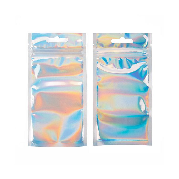 3" x 5" Holographic Backed Hanging Zipper Barrier Bags (25 Pieces)
