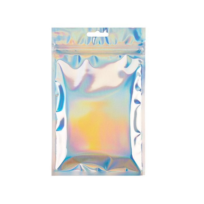 5" x 7" Holographic Hanging Zipper Barrier Bags (25 Pieces)