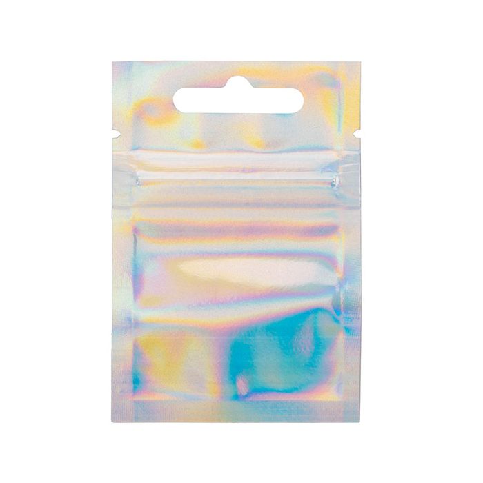 2" x 2" Holographic Hanging Zipper Barrier Bags (25 Pieces)
