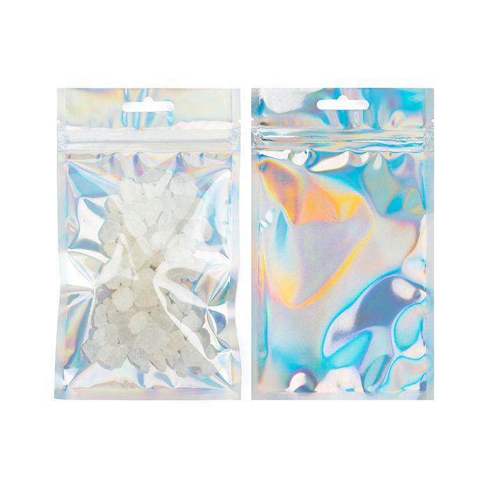 4" x 6" Holographic Backed Hanging Zipper Barrier Bags (25 Pieces)