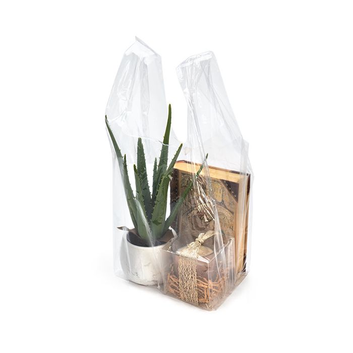 10" x 9" x 22 1/2" Clear Plastic Bags with Handles (100 Pack)