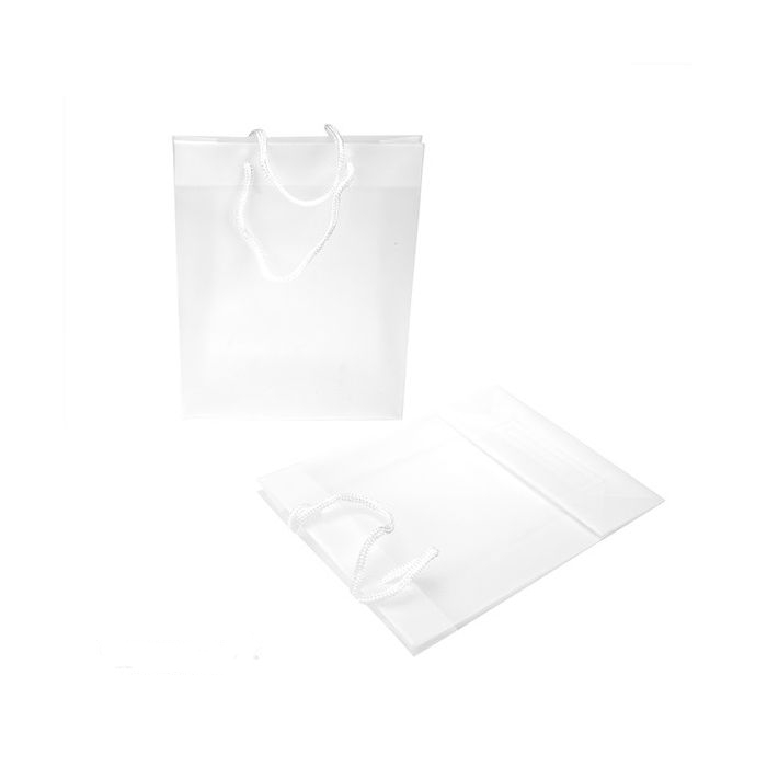 8 5/8" x 3" x 10 3/4" Frosted Clear Colored Gift Bags (10 pack)