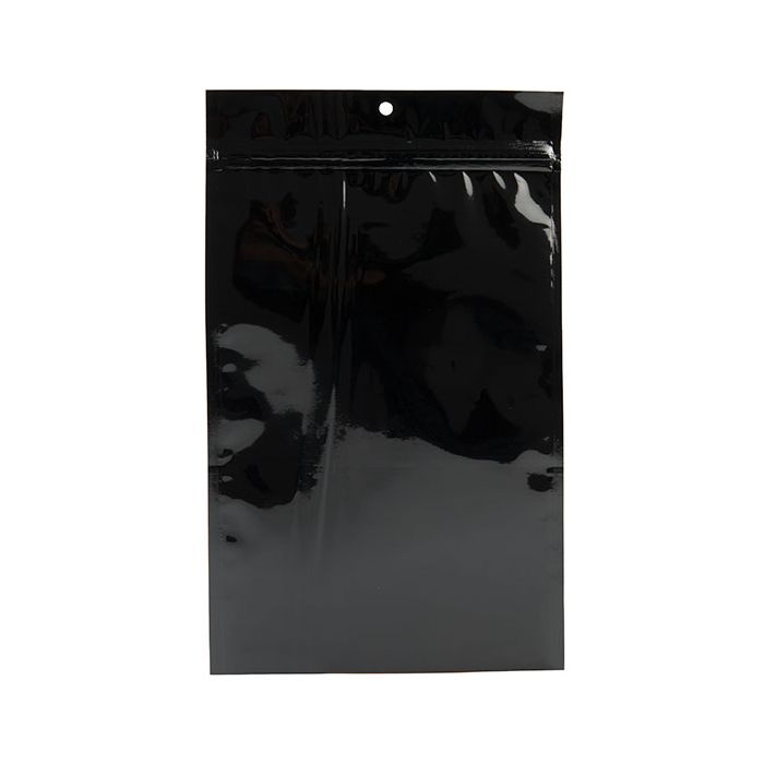 6" x 9 1/4" Black Metallized Hanging Zipper Barrier Bags (100 Pieces)