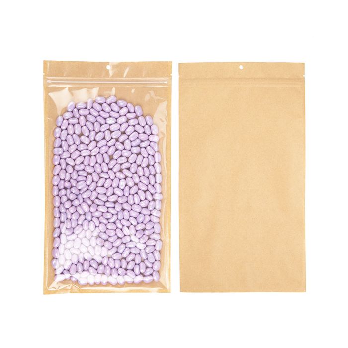 7" x 12" Kraft Backed Hanging Zipper Barrier Bags w/Tear Notches (100 Pieces)