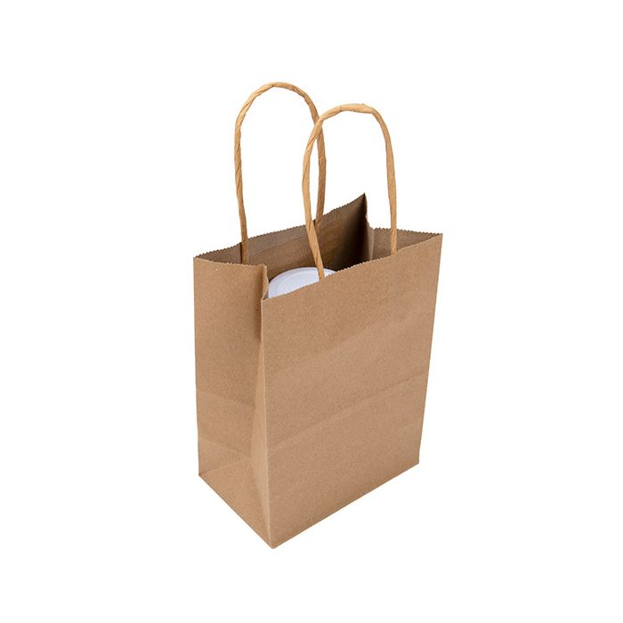 4.72" x 2.95" x 6.5" Kraft Paper Merchandise Handle Bags (50 pack)