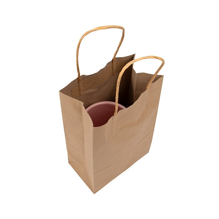 5.5" x 3.1" x 8.46" Kraft Paper Merchandise Handle Bags (50 pack)
