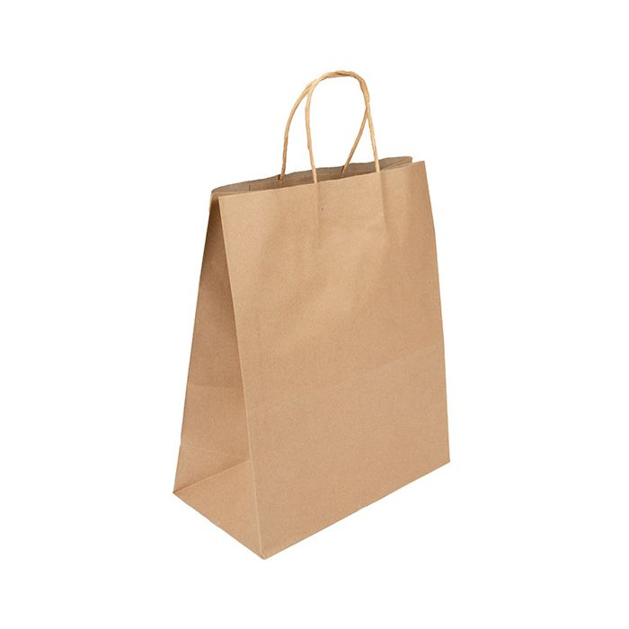 10.62" x 5.51" x 12.99" Kraft Paper Merchandise Handle Bags (50 pack)