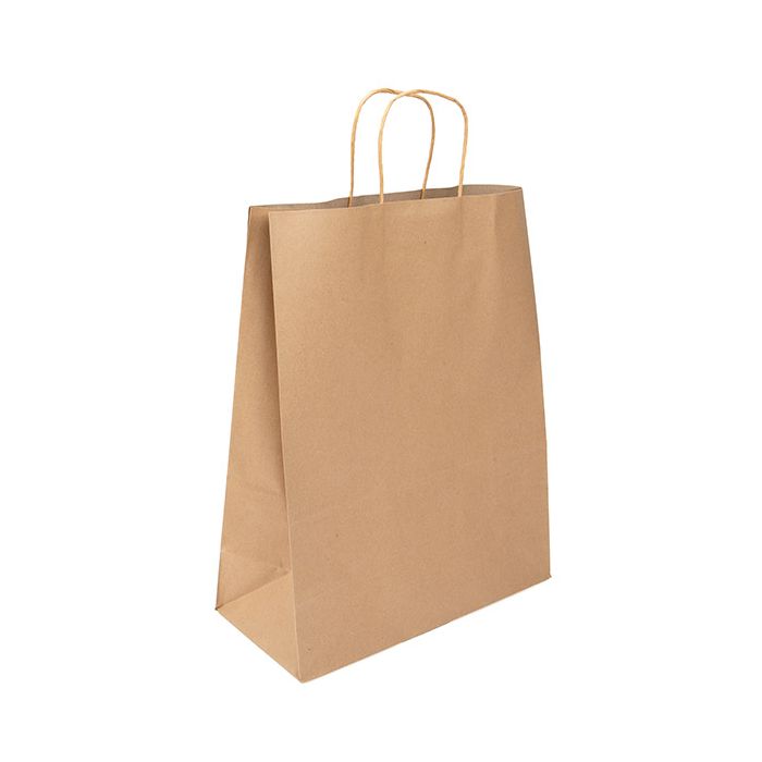 12.99" x 5.9" x 16.14" Kraft Paper Merchandise Handle Bags (50 pack)