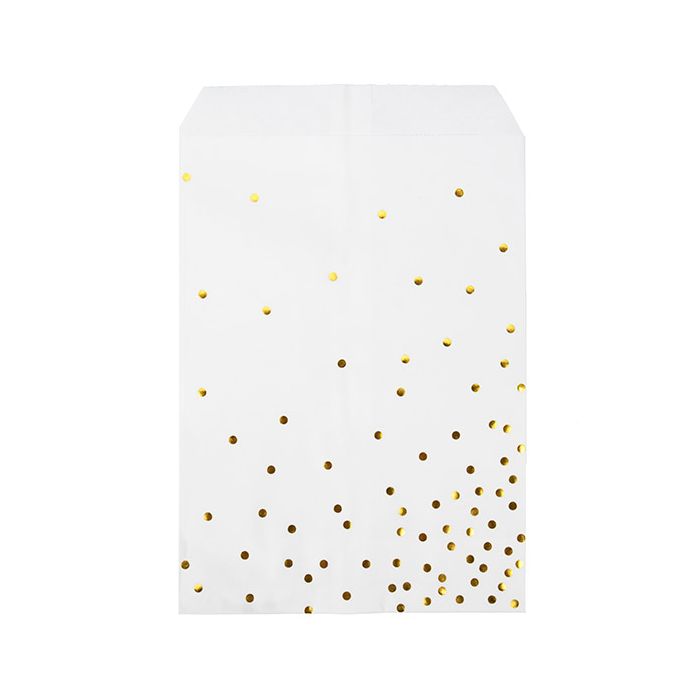 5" x 8" Paper Treat Bags Gold Dots (100 pack)