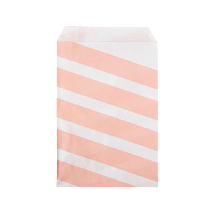 5" x 8" Paper Treat Bags Pink Stripes (100 pack)