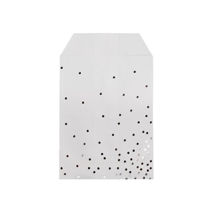 3" x 5" Paper Treat Bags Silver Dots (100 pack)