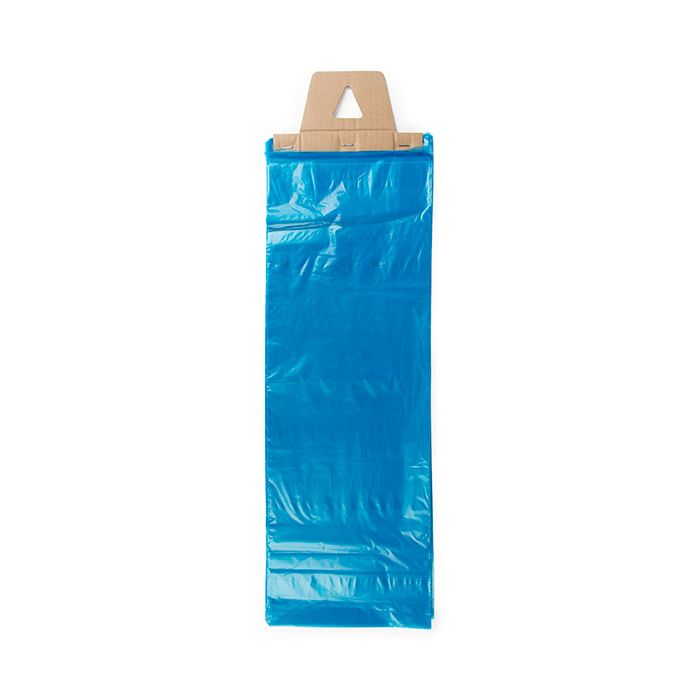 7 1/2" x 21" Blue LDPE Newspaper Bags with Hanger (100 Pieces)